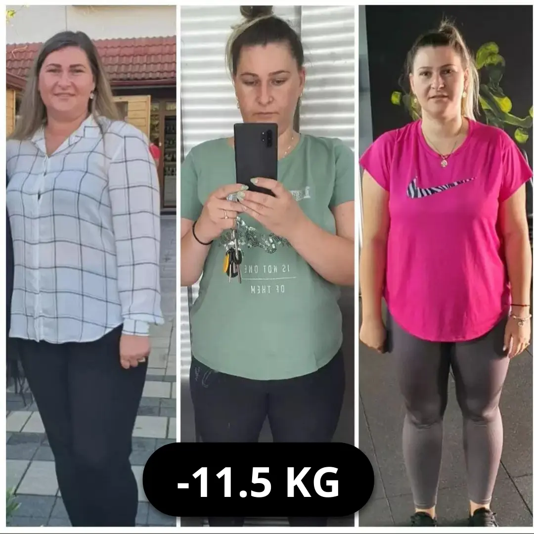 Clienta lui Ani Razvan Personal Trainer intr-o postare before and after cu rezultatele obtinute (slabit 11.5kg)