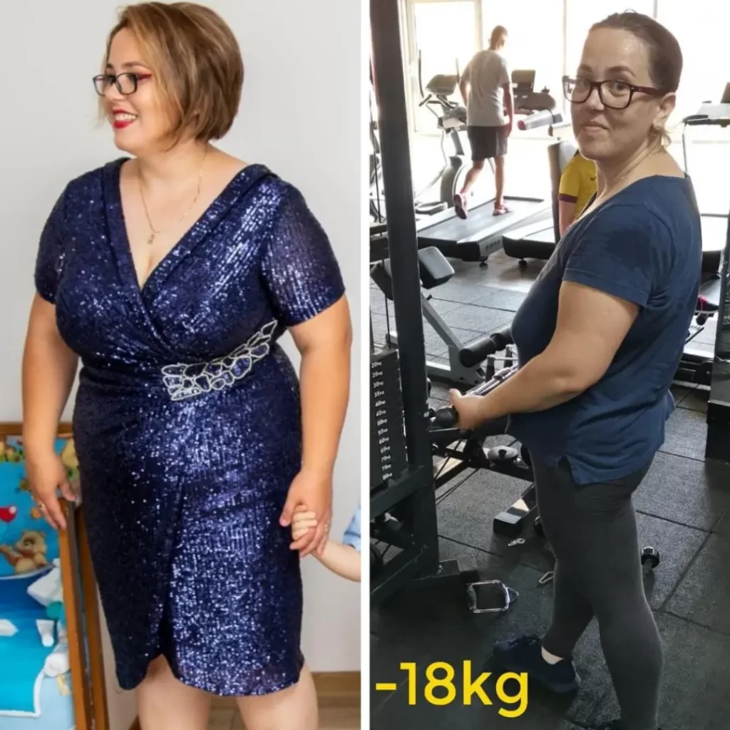 Clienta lui Ani Razvan Personal Trainer intr-o postare before and after cu rezultatele obtinute (slabit 18kg)